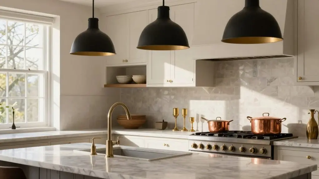 warm mixed metal kitchen