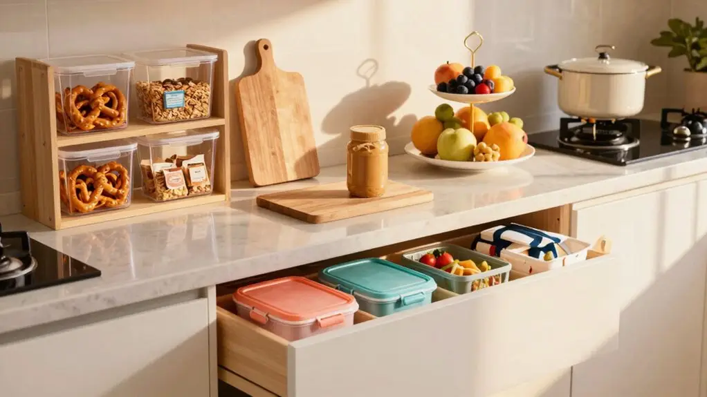 child safe snack drawer setup