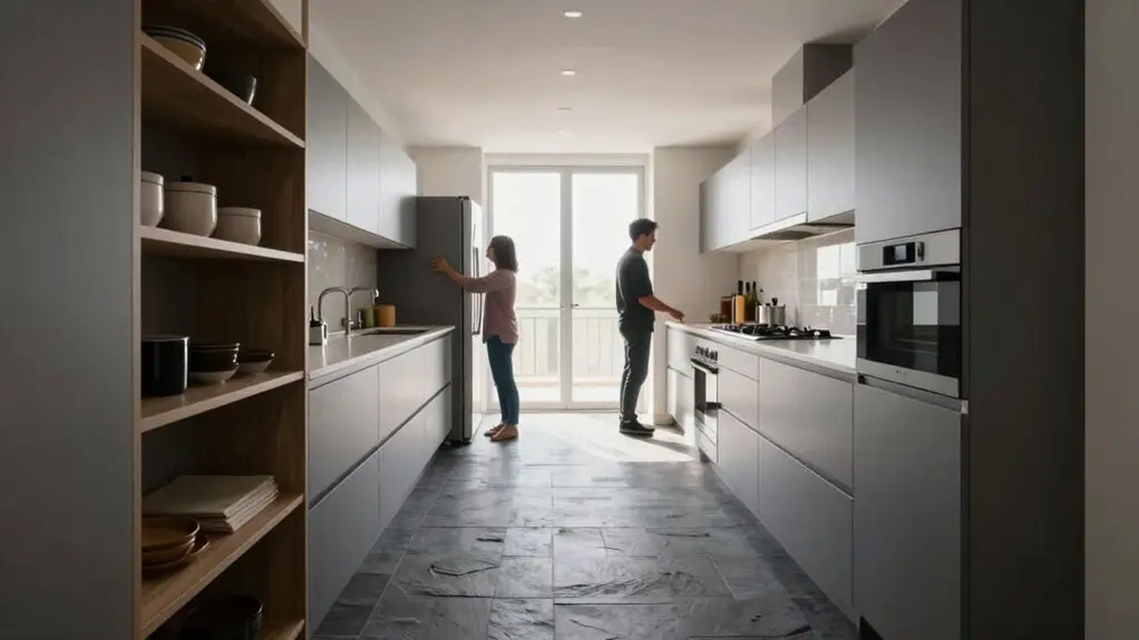 clearances prevent kitchen traffic