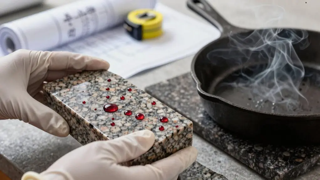 hot pan red wine resilient countertops