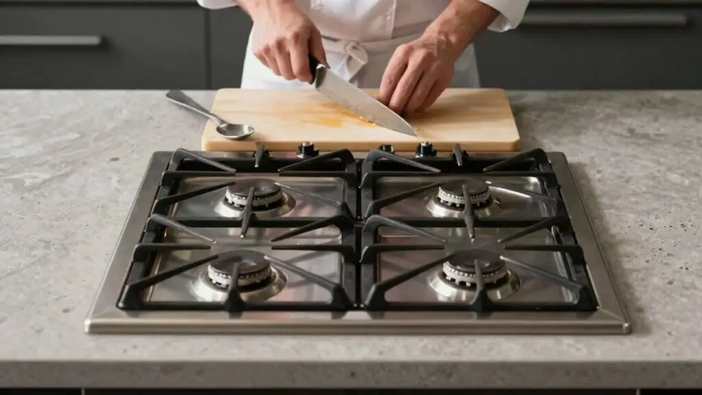 island cooktop insufficient prep space