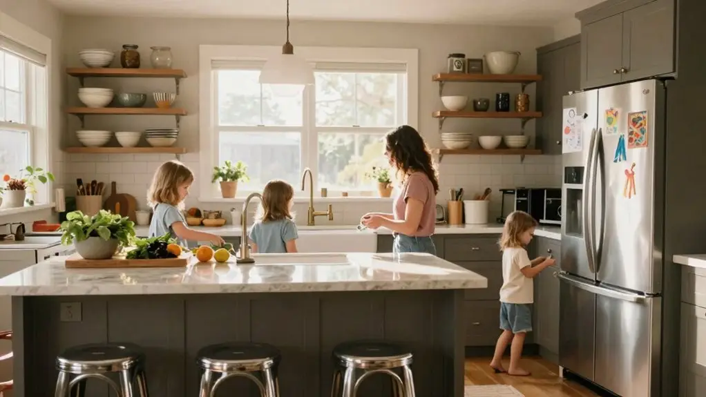 peninsula for family kitchen flow