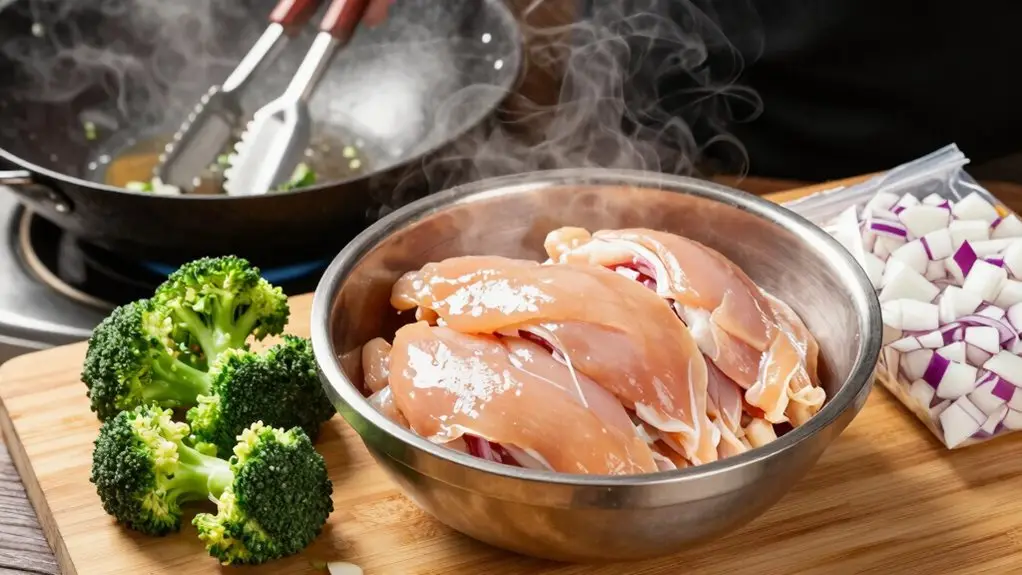 pre cut protein frozen veggies