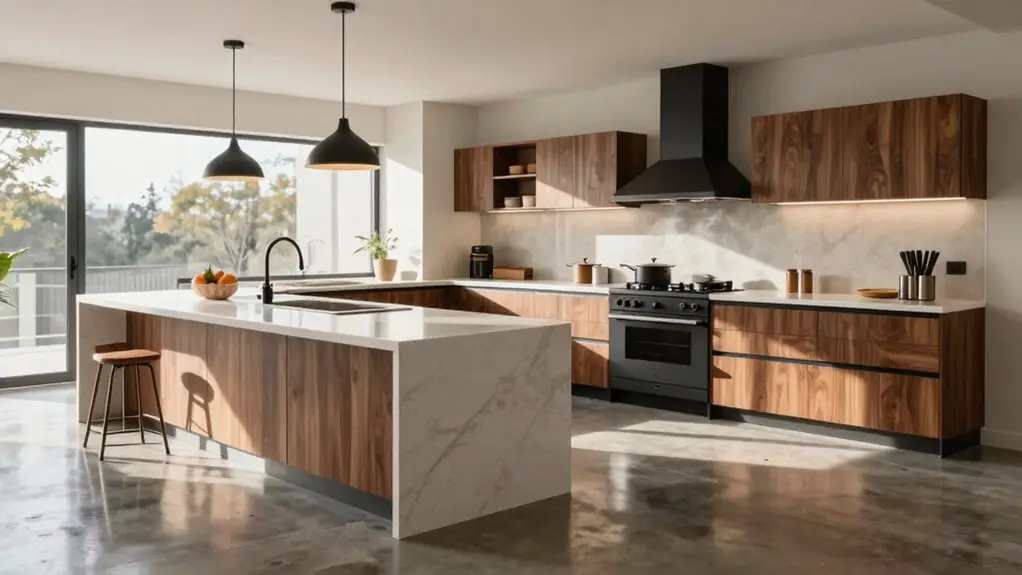 u shaped kitchen command center