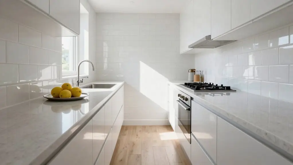 light glossy cabinet finishes