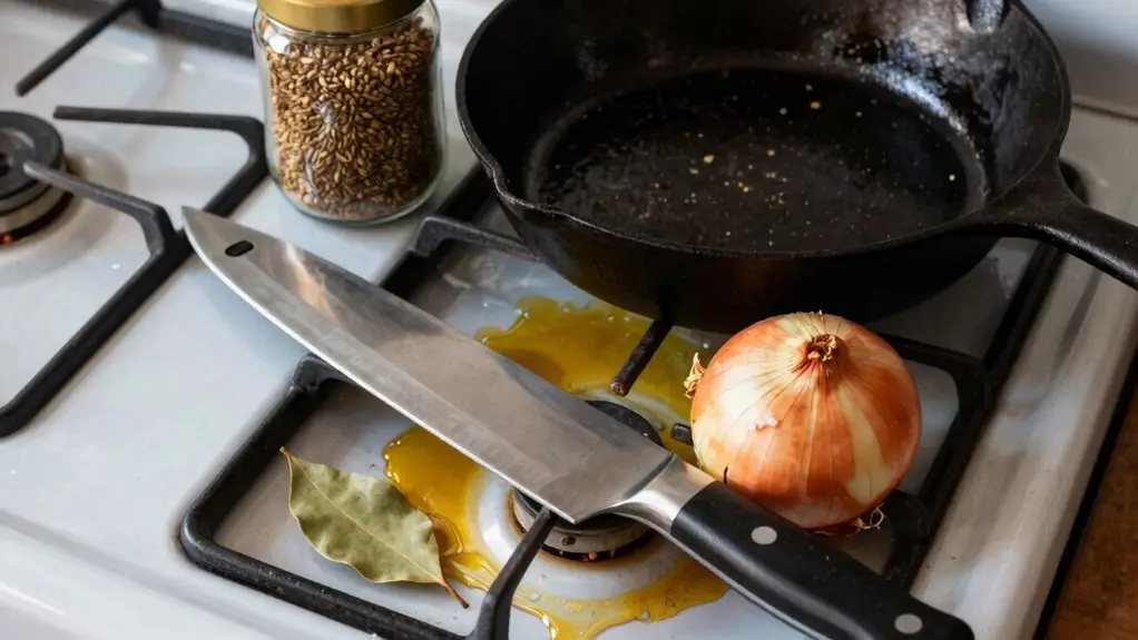 spices and tools within reach