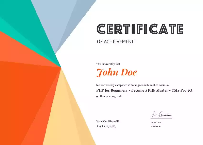 Certificate Sample