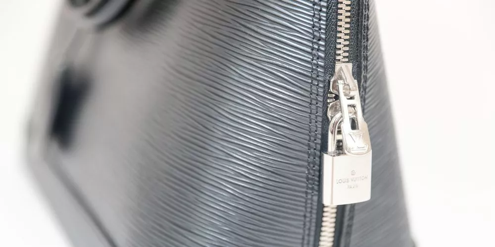 Close Up Of A Black Epi Leather Handbag