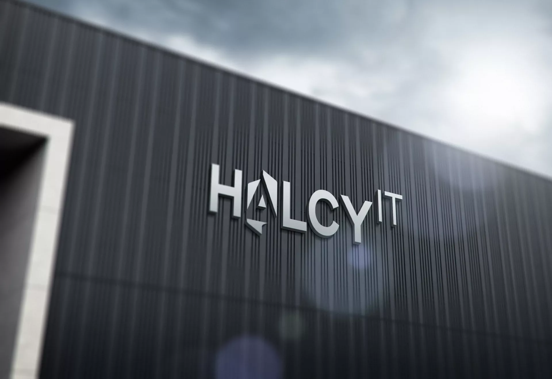 HalcyIT Logo Design Signage by Matcha Design HalcyIT Logo Design on Signage
