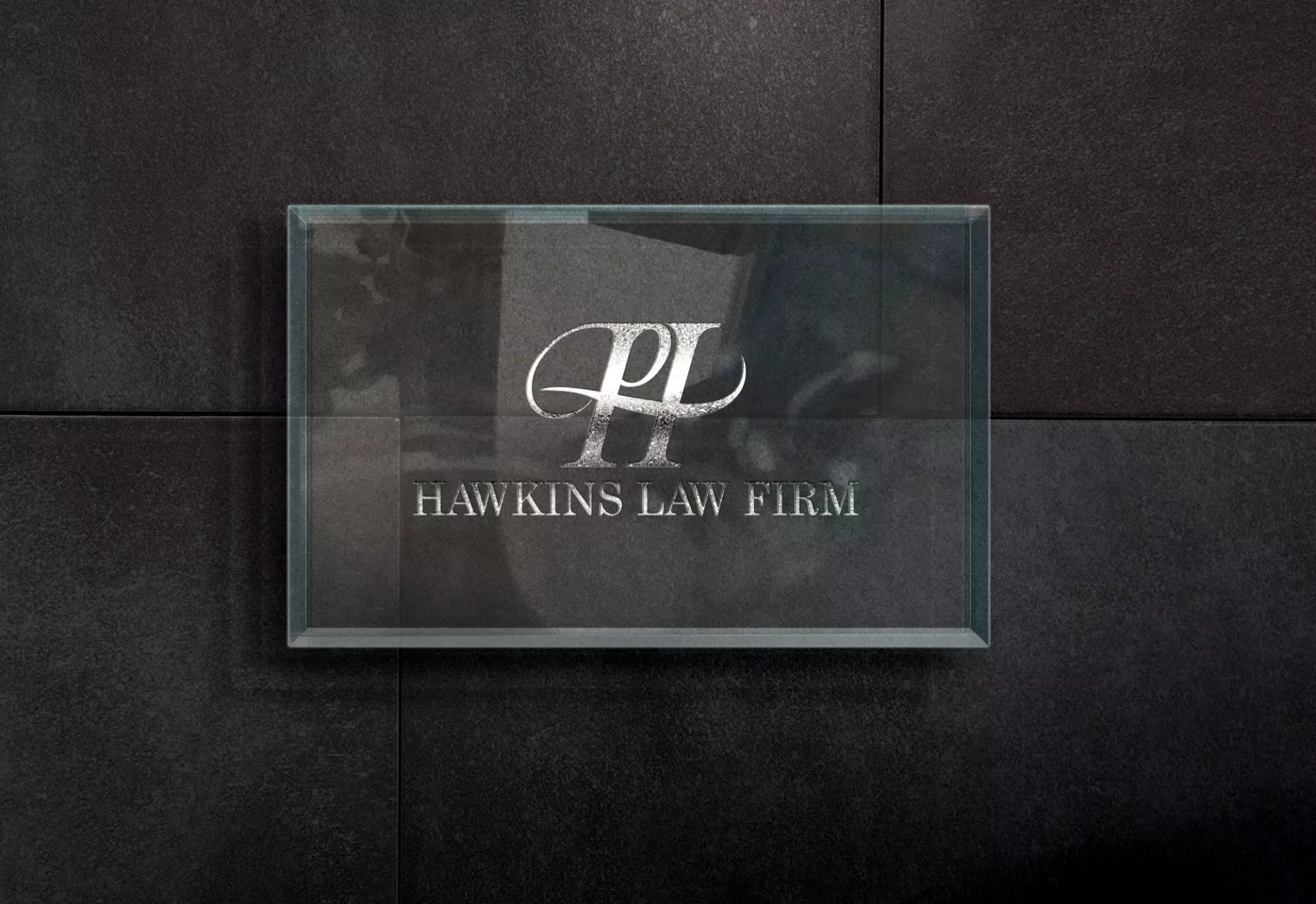 Hawkins Law Firm Brand Development Signage by Matcha Design Hawkins Law Firm Brand Development Signage