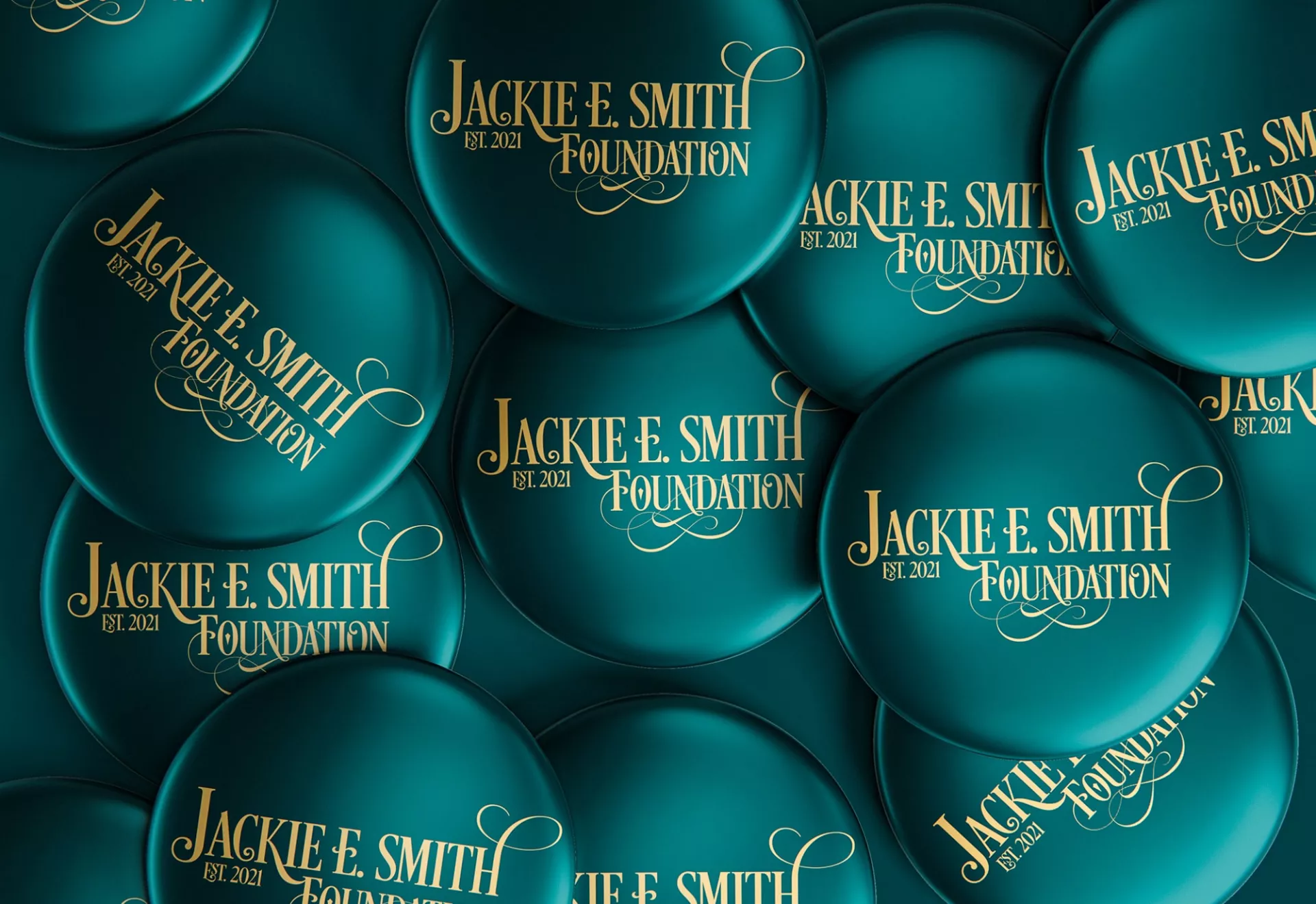 Jackie E. Smith Foundation Logo Design on buttons by Matcha Design Jackie E. Smith Foundation Logo Design on buttons