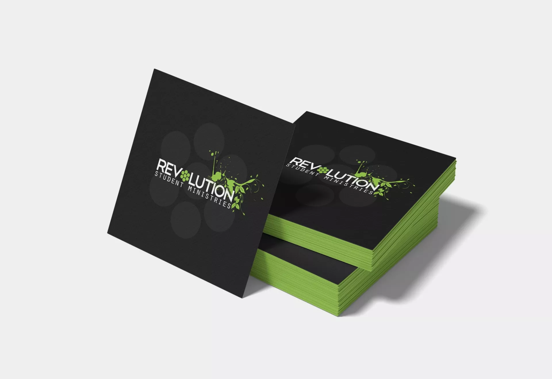 Revolution Student Ministries Logo Design on Card by Matcha Design Revolution Student Ministries Logo Design on Card