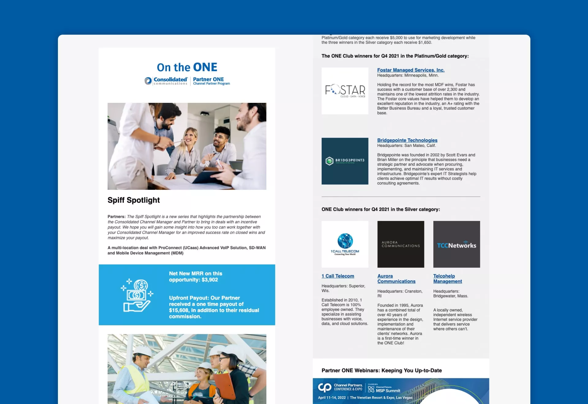 Partner One Newsletter by Matcha Design Partner One Newsletter