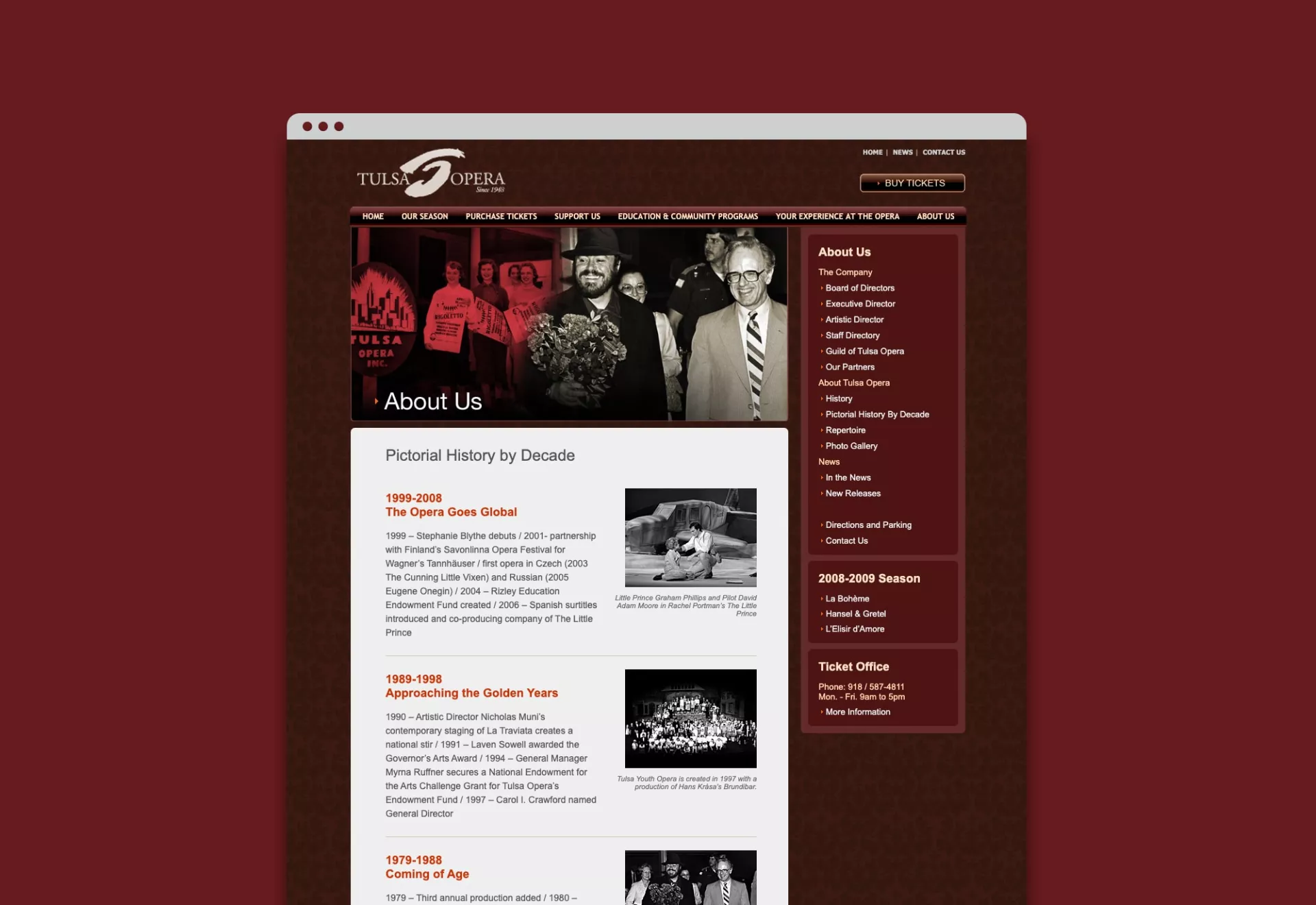 Tulsa Opera Website Design & Development by Matcha Design Tulsa Opera Website Design & Development