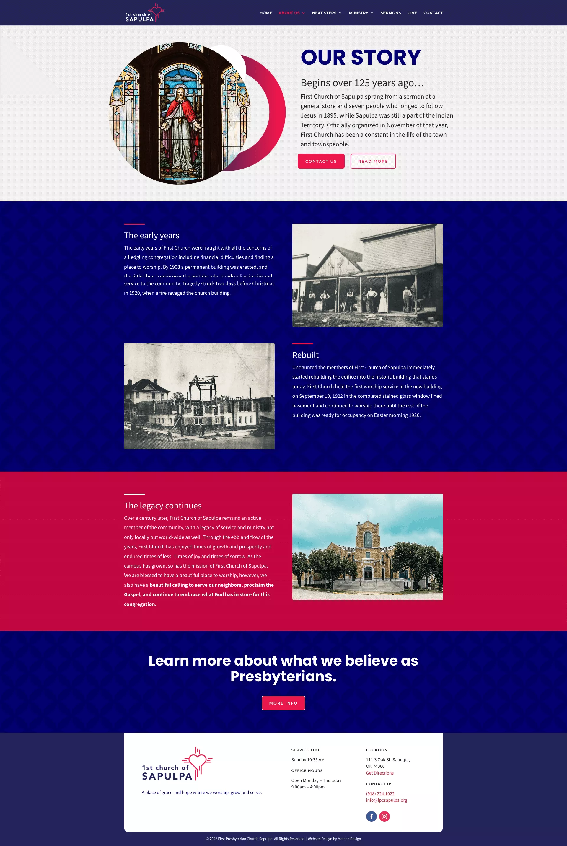1st Church of Sapulpa Website Design by Matcha Design