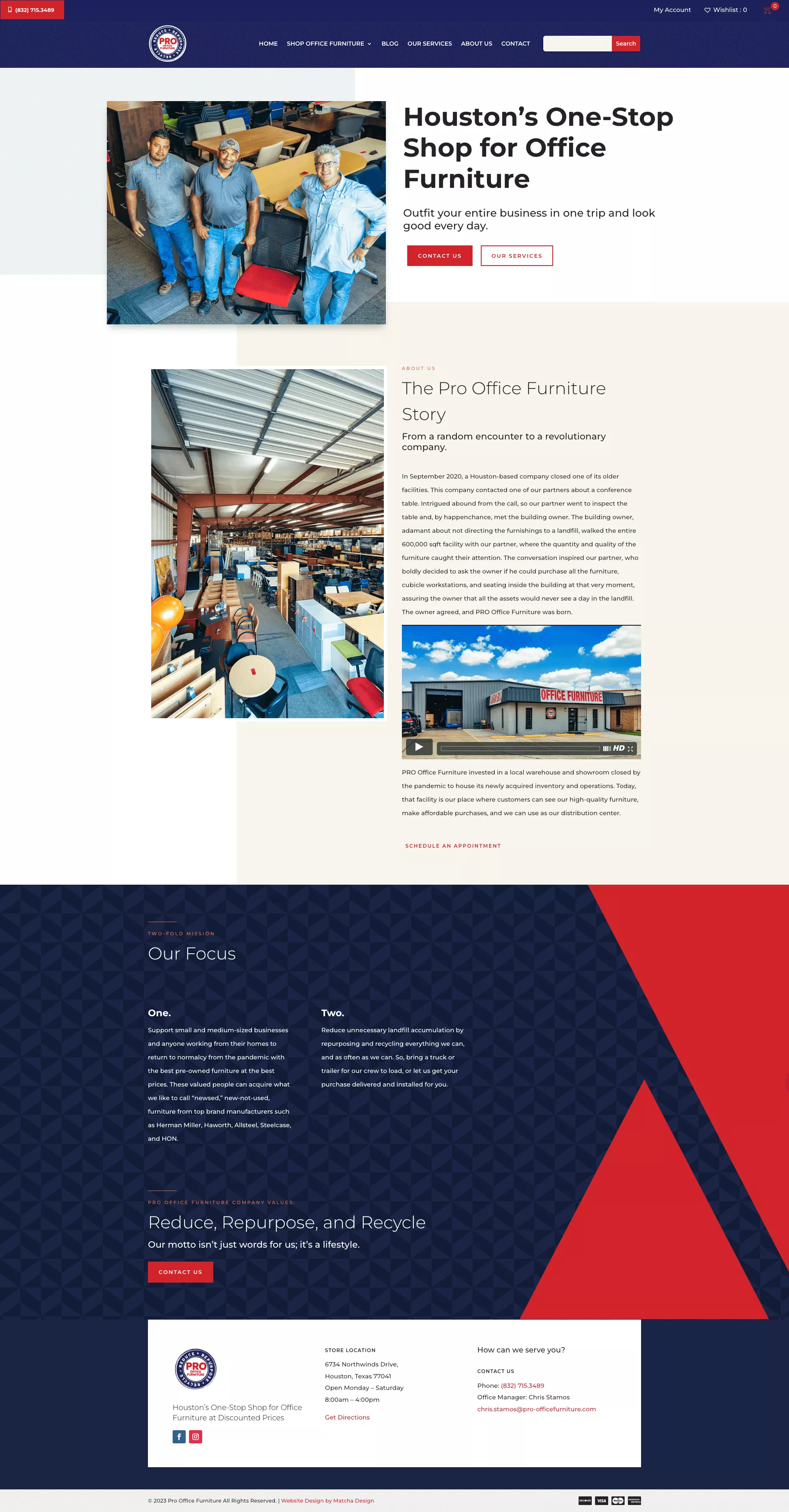 Pro Office Furniture Website | by Matcha Design