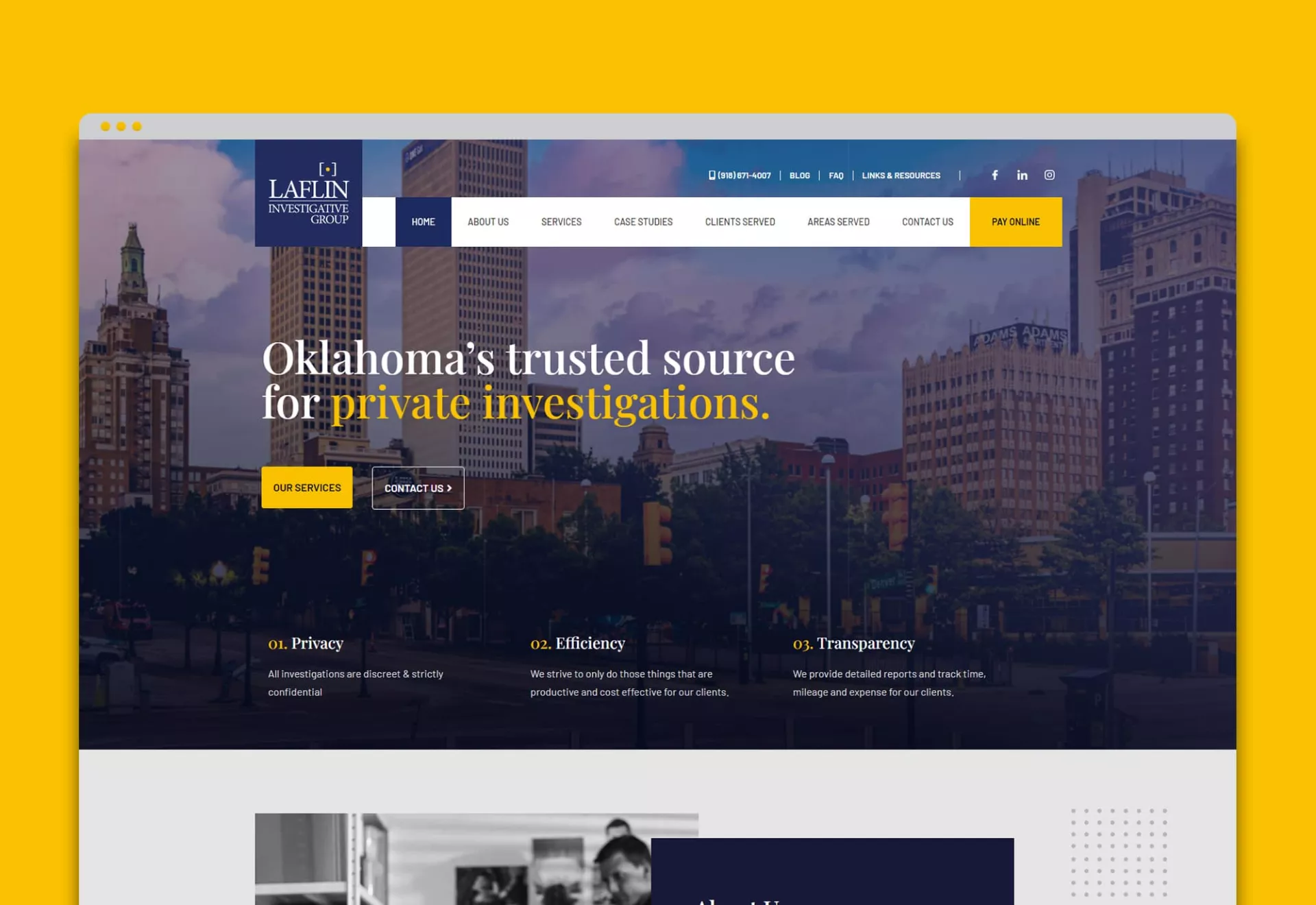 Laflin Investigative Group Website Design by Matcha Design Laflin Investigative Group Website Design by Matcha Design