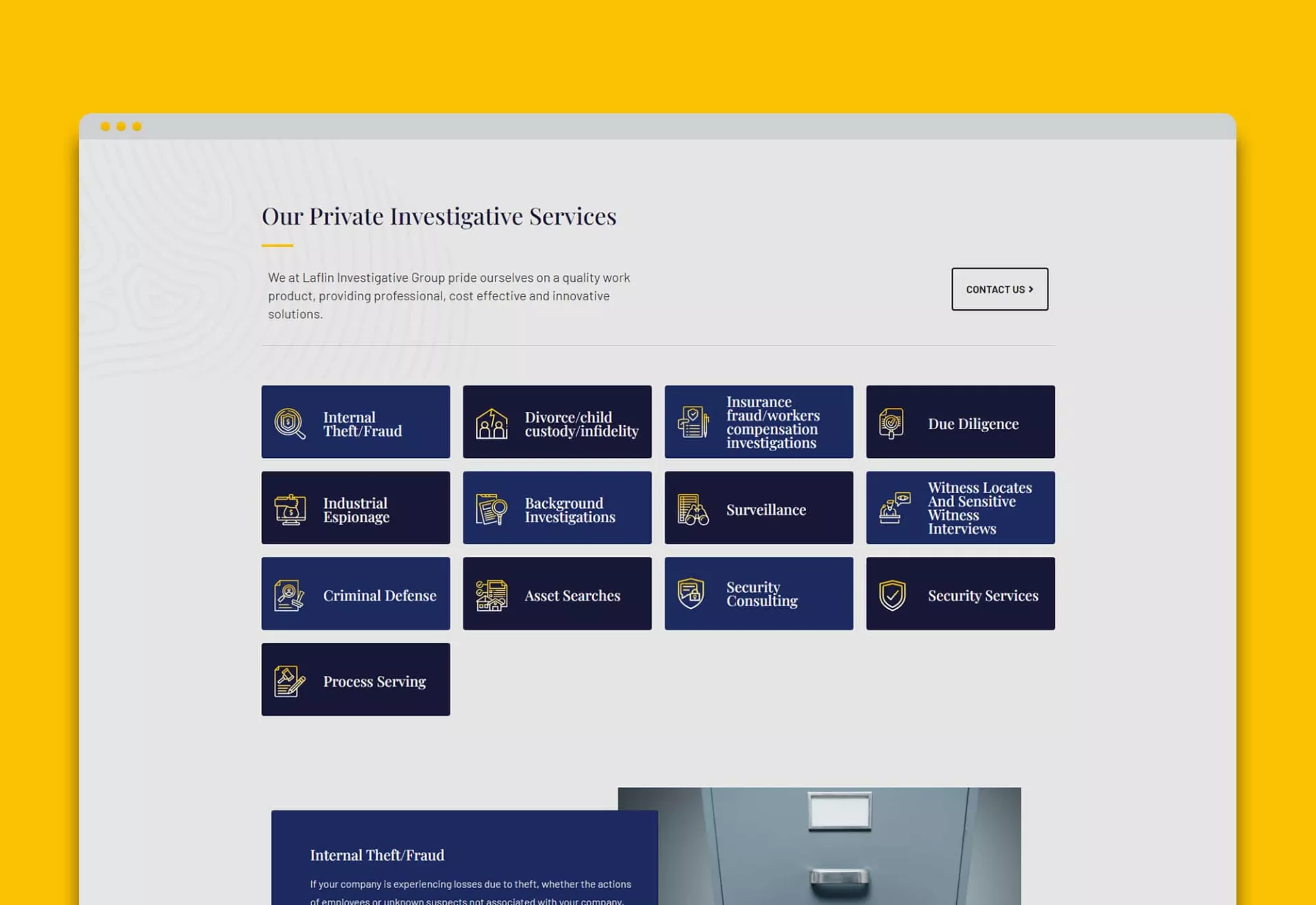 Laflin Investigative Group Website Design by Matcha Design Laflin Investigative Group Website Design by Matcha Design