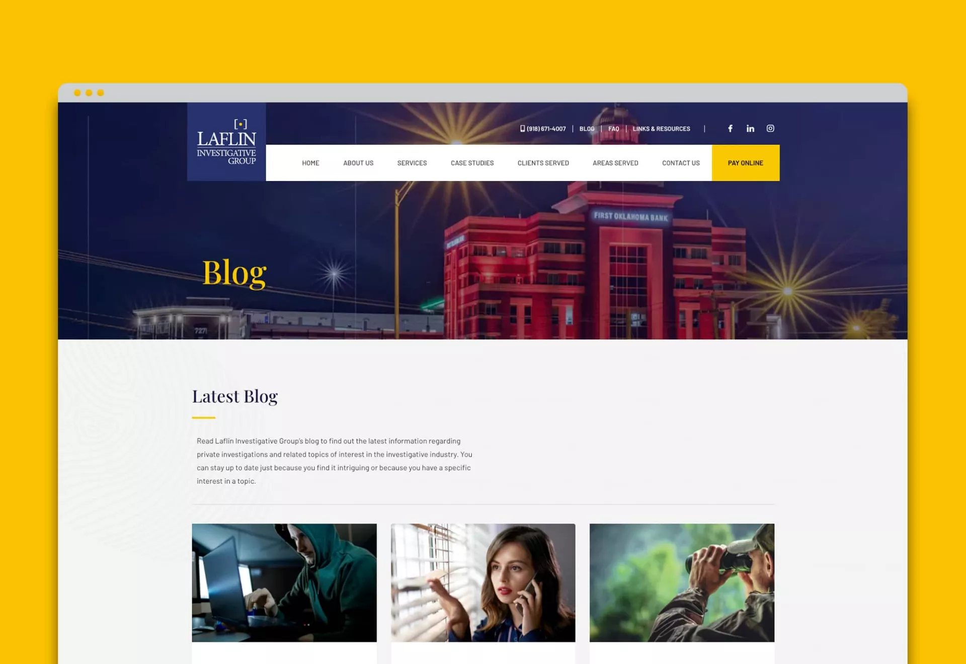 Laflin Investigative Group Website Design by Matcha Design Laflin Investigative Group Website Design by Matcha Design