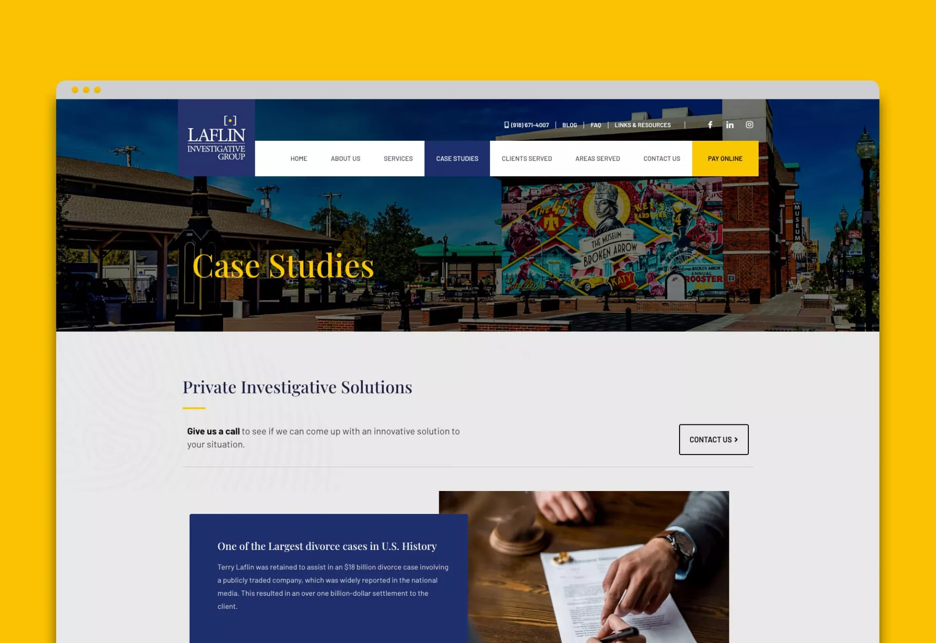Laflin Investigative Group Website Design by Matcha Design Laflin Investigative Group Website Design by Matcha Design