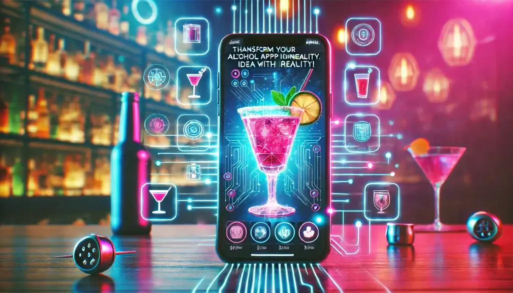 alcohol delivery app development concept with mobile ordering and delivery service