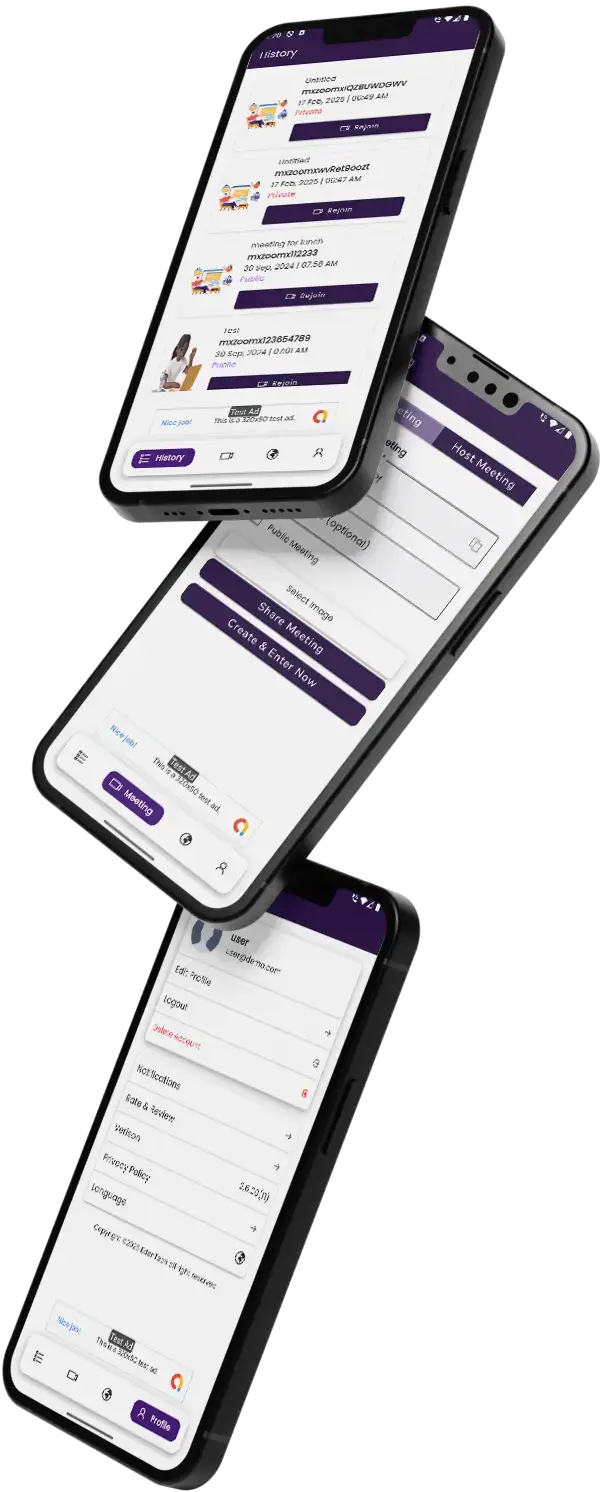 Zoom Clone 8 multiple zoom clone mobile app screens
