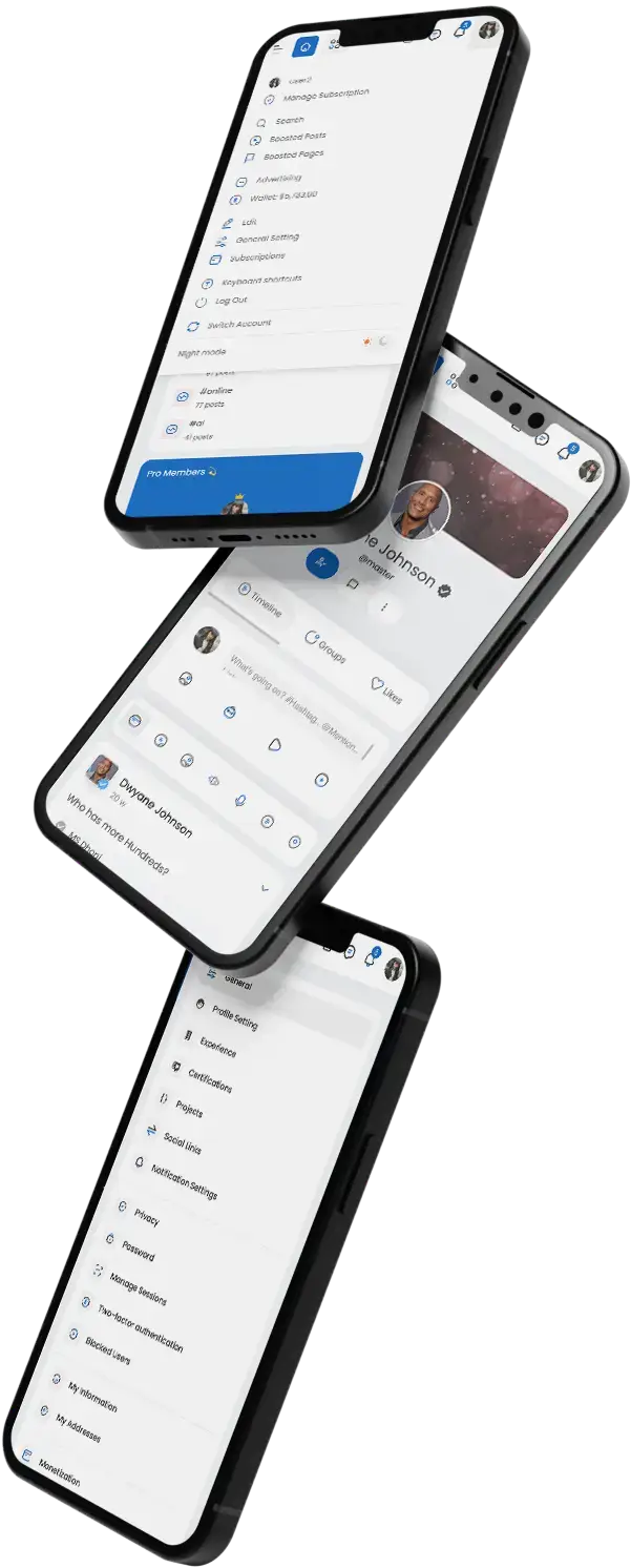 LinkedIn Clone 8 Linkedin Clone App Design Three Mobile Screens Overview