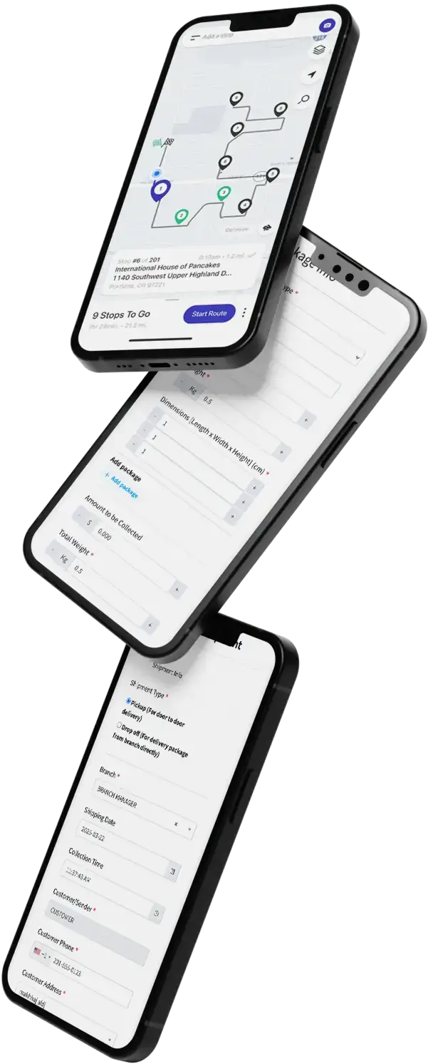 FedEX Clone 8 FedEX Clone App UI Triple Screen Display