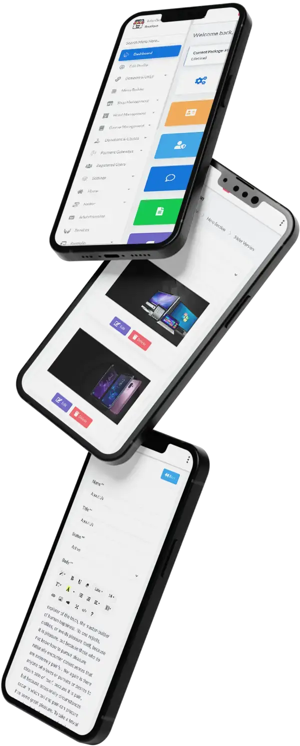 Squarespace Clone 8 Squarespace Clone App UI Triple Screen Display
