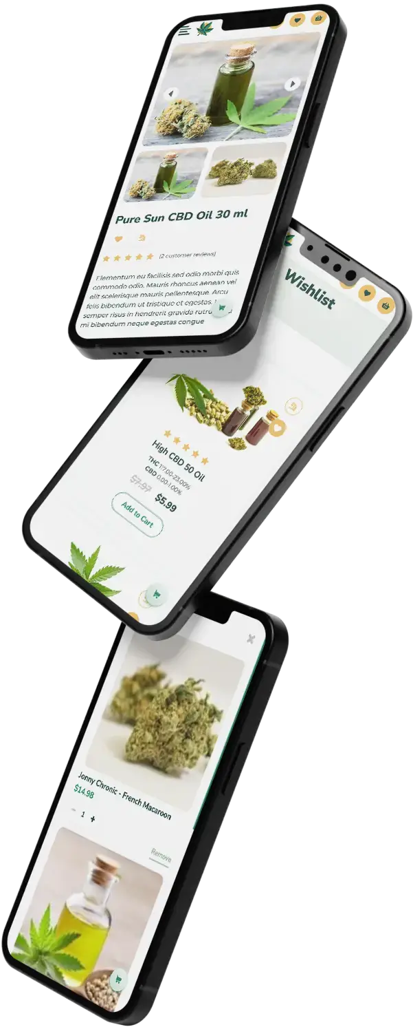 Weedmaps Clone 8 Weedmaps Clone three mobile screen interface