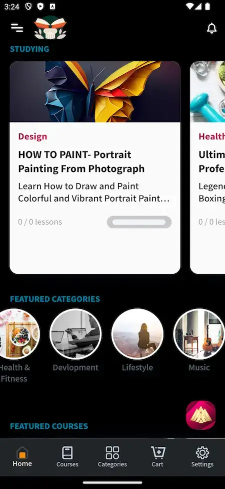 Byju's Clone 14 Byjus Clone Home Page UI with interactive learning and course features.