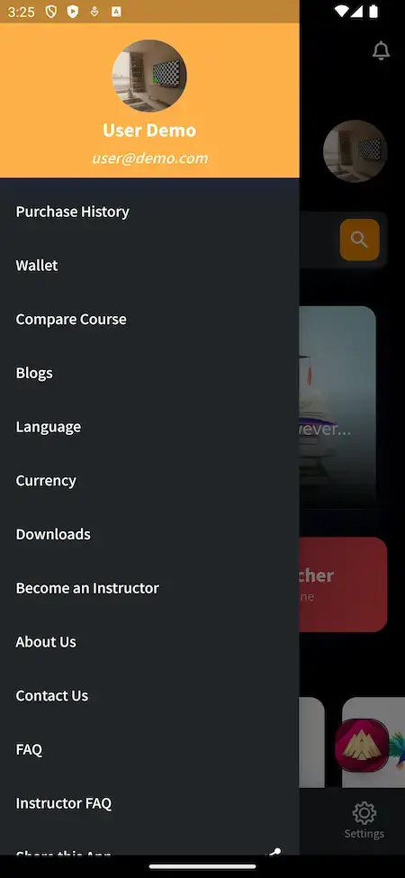 Byju's Clone 15 User demo showcasing features of a Byju’s clone app platform.