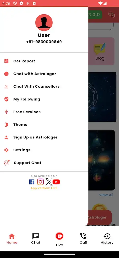 Astrotalk Clone 13 Astrotalk clone user screen with intuitive interface and engaging features.