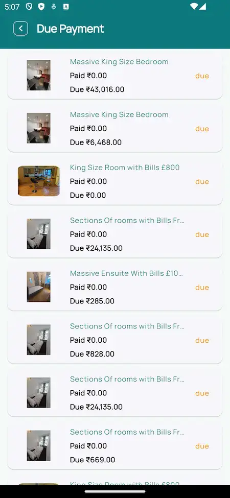 Blueground Clone 14 Check your due payment list display of Blueground Clone.