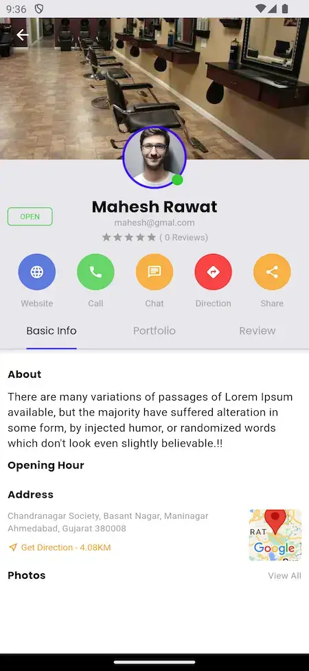 Uber for Massage 16 Uber for Massage Mobile App basic Info Screen.