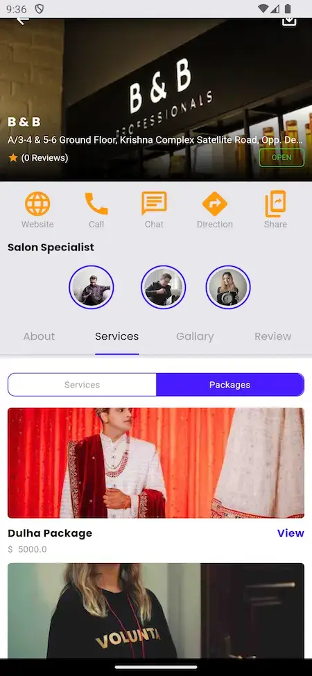 Uber for Massage 14 Uber for Massage Mobile App Services Page Screen.