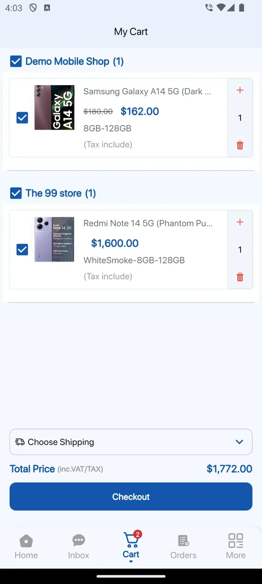 Amazon Clone 16 Amazon Clone cart Details Screen