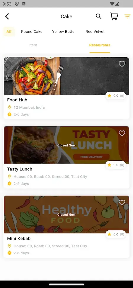 Ubereats Clone 13 Ubereats Clone Mobile App Restaurant list Screen.