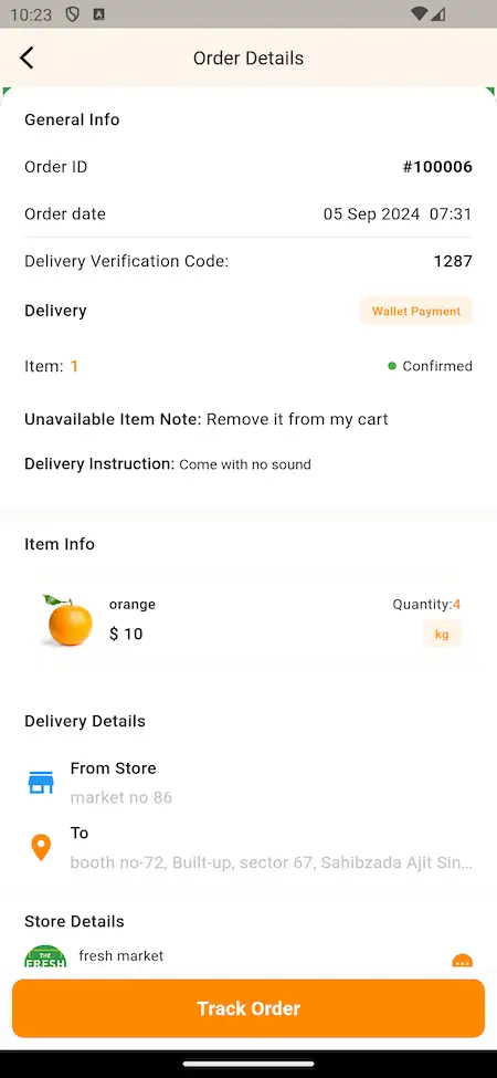 FreshDirect Clone 18 Track your order with the Freshdirect Clone order tracking screen.