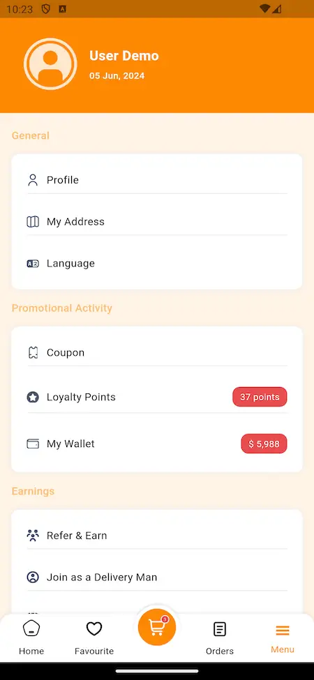 Instacart Clone 21 User Profile Settings Screen - Instacart Alternative Mobile App