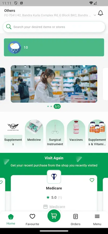 Netmeds Clone 14 Home page netmeds clone mobile app screen.