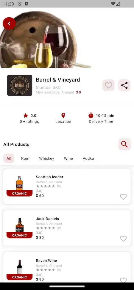 Vivino Clone 21 Vivino Clone Mobile App All Products Screen.