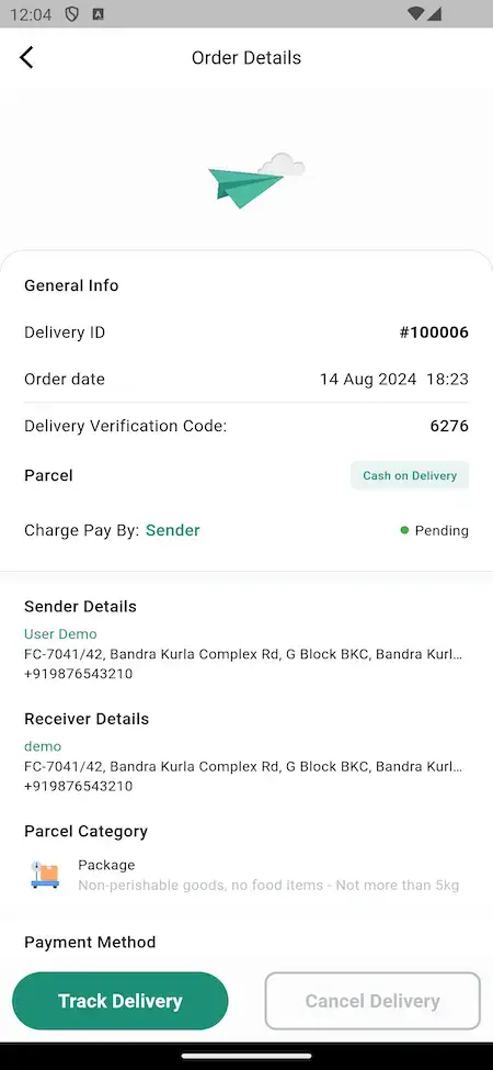 Dunzo Clone 20 Dunzo Clone UI Order Details Page Display
