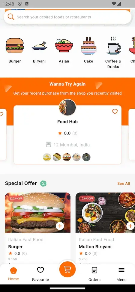 Swiggy Clone 14 Swiggy Clone Mobile App Offers Screen.