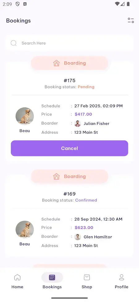 Rover Clone 14 Pet Boarding Reservation Screen Rover Clone