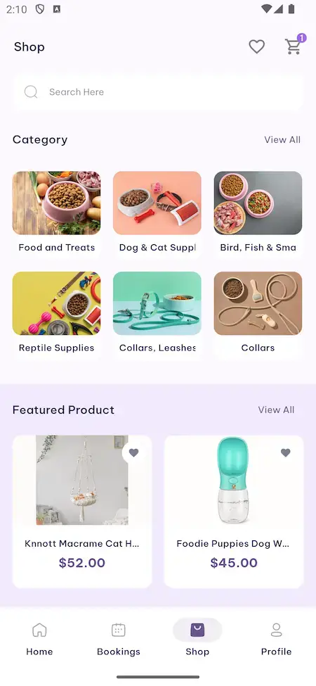 Rover Clone 15 Shop Screen Categories and Featured Products Rover Clone