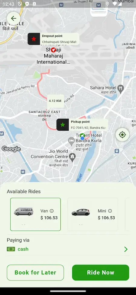 Grab Clone 20 Available Rides Screen Grab Like Mobile App