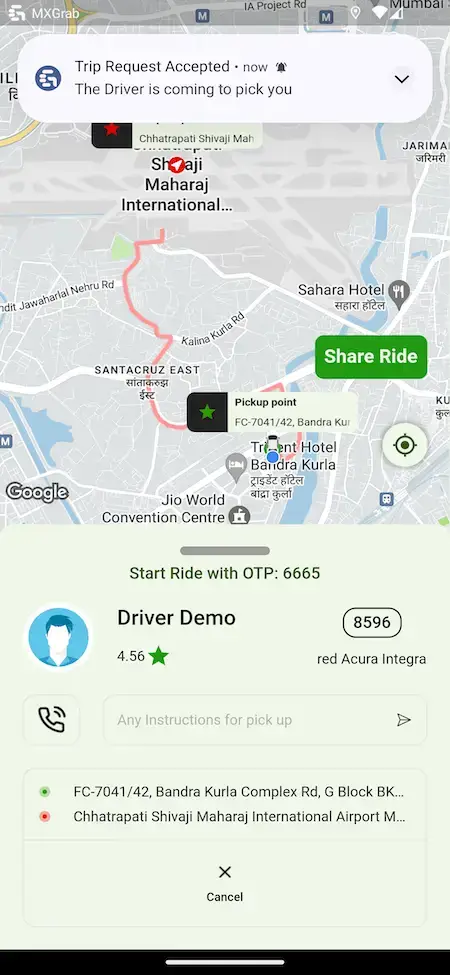 Grab Clone 13 Grab Clone Like App Location Driver Demo Screen.