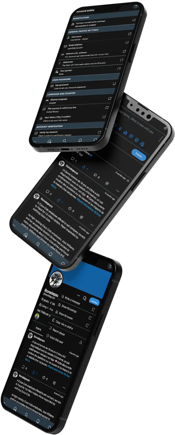 Twitter Clone 8 Twitter Clone App UI Triple Screen Display
