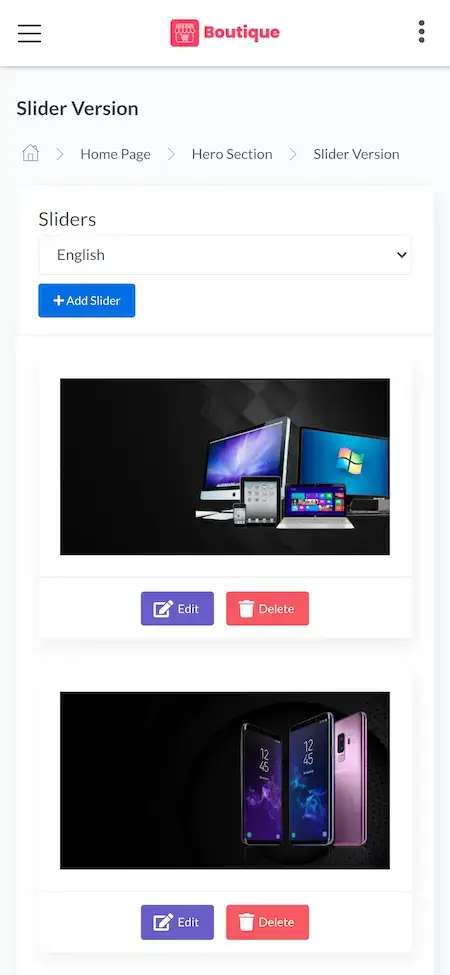 Squarespace Clone 18 Squarespace Clone slider selection menu screen